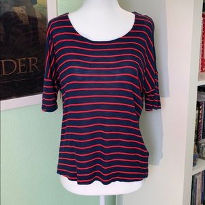 Splendid Blue and Red Striped Tee
